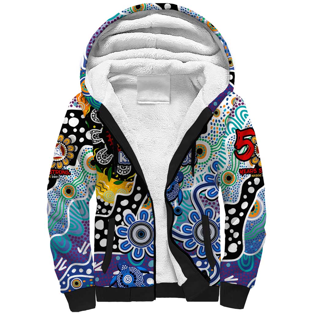 Personalised Kangaroos AFL Celebrating 50 Years of Naidoc Sherpa Hoodie NAIDOC Week 2025 Aboriginal