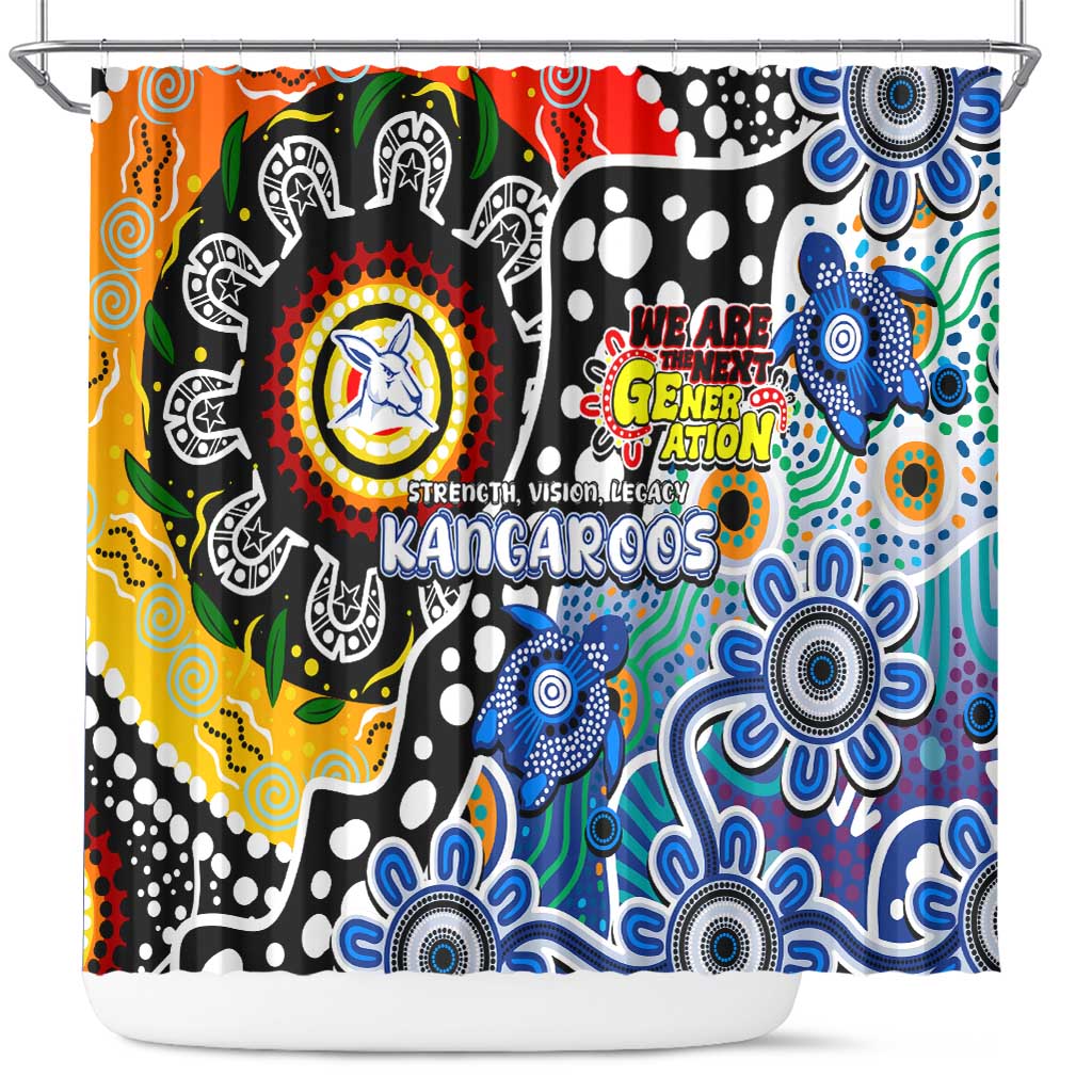 Kangaroos AFL Celebrating 50 Years of Naidoc Shower Curtain NAIDOC Week 2025 Aboriginal