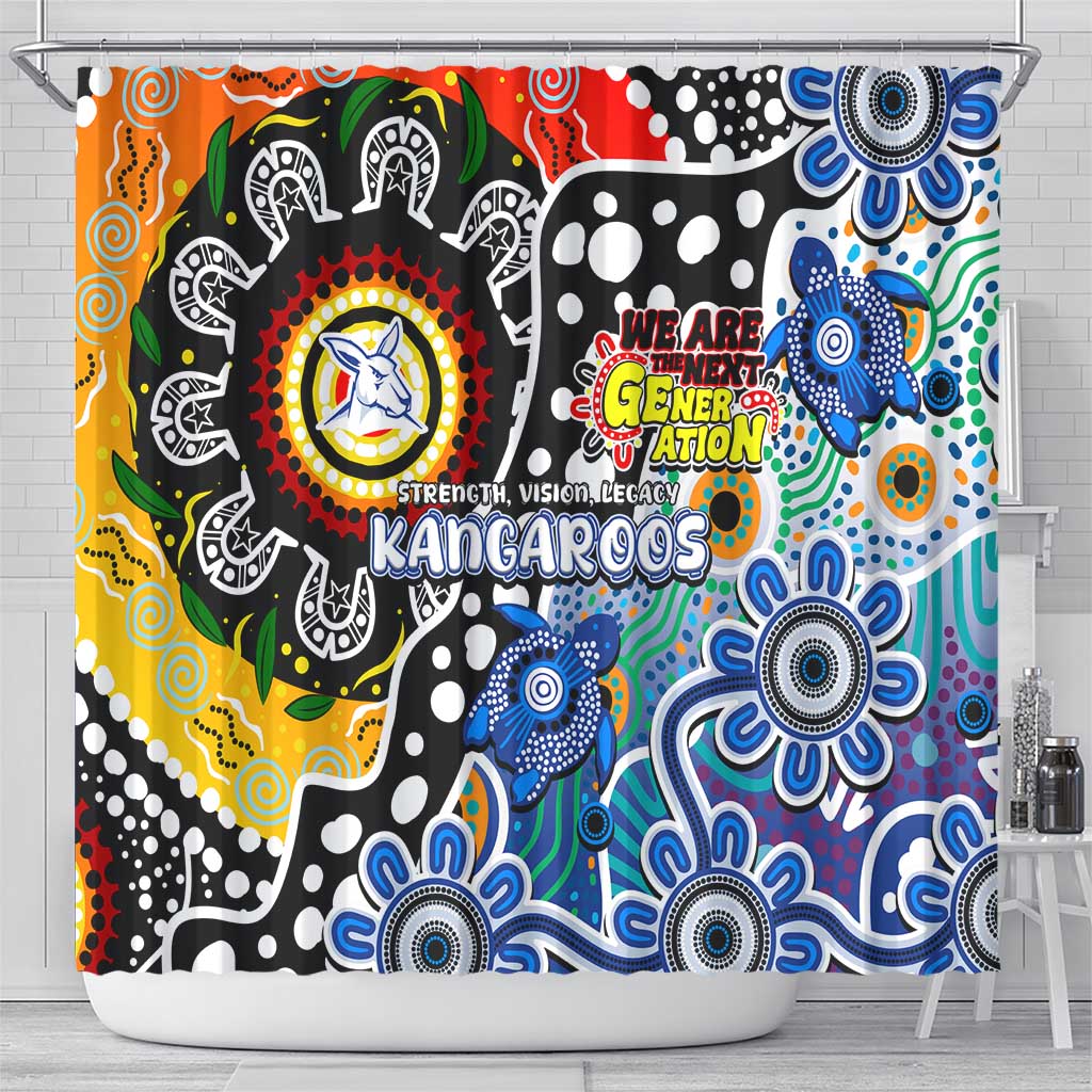 Kangaroos AFL Celebrating 50 Years of Naidoc Shower Curtain NAIDOC Week 2025 Aboriginal