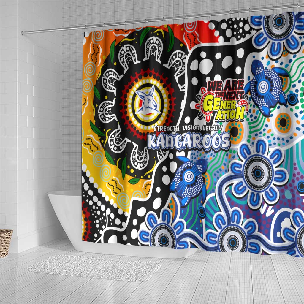 Kangaroos AFL Celebrating 50 Years of Naidoc Shower Curtain NAIDOC Week 2025 Aboriginal