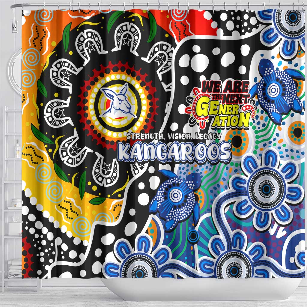 Kangaroos AFL Celebrating 50 Years of Naidoc Shower Curtain NAIDOC Week 2025 Aboriginal
