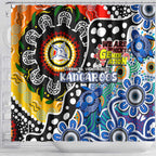 Kangaroos AFL Celebrating 50 Years of Naidoc Shower Curtain NAIDOC Week 2025 Aboriginal
