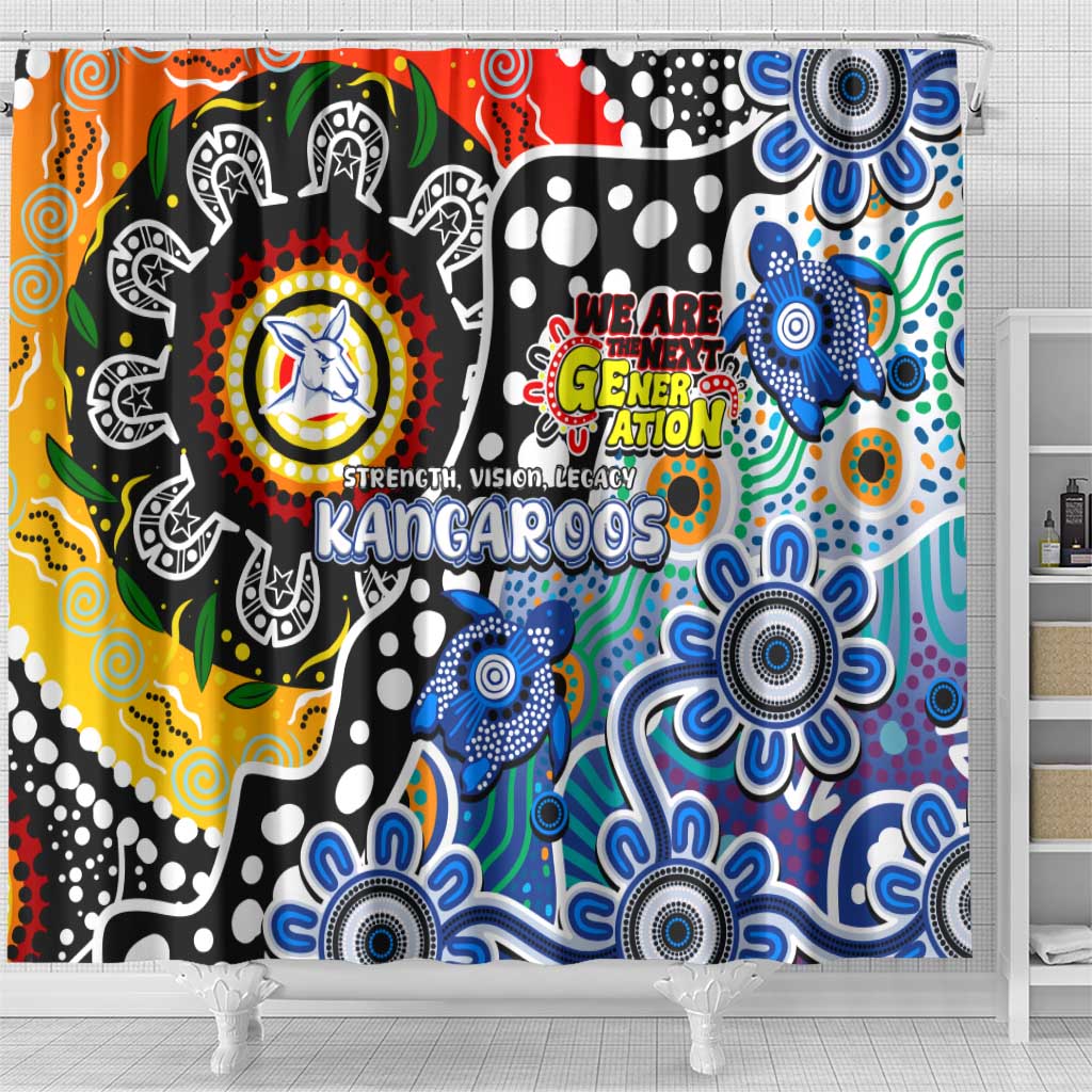 Kangaroos AFL Celebrating 50 Years of Naidoc Shower Curtain NAIDOC Week 2025 Aboriginal