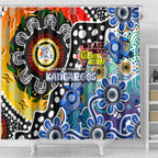 Kangaroos AFL Celebrating 50 Years of Naidoc Shower Curtain NAIDOC Week 2025 Aboriginal