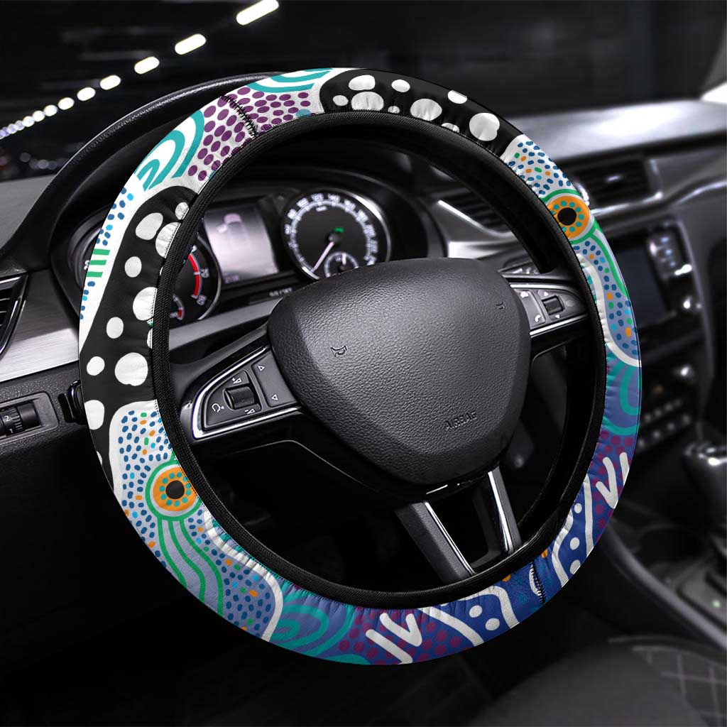 Kangaroos AFL Celebrating 50 Years of Naidoc Steering Wheel Cover NAIDOC Week 2025 Aboriginal