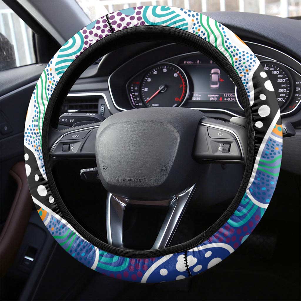 Kangaroos AFL Celebrating 50 Years of Naidoc Steering Wheel Cover NAIDOC Week 2025 Aboriginal
