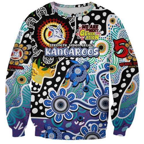 Personalised Kangaroos AFL Celebrating 50 Years of Naidoc Sweatshirt NAIDOC Week 2025 Aboriginal