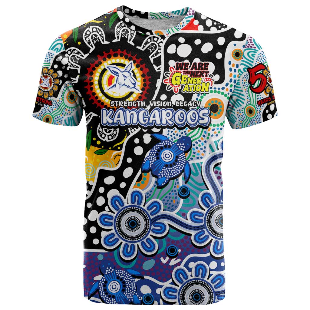 Personalised Kangaroos AFL Celebrating 50 Years of Naidoc T Shirt NAIDOC Week 2025 Aboriginal