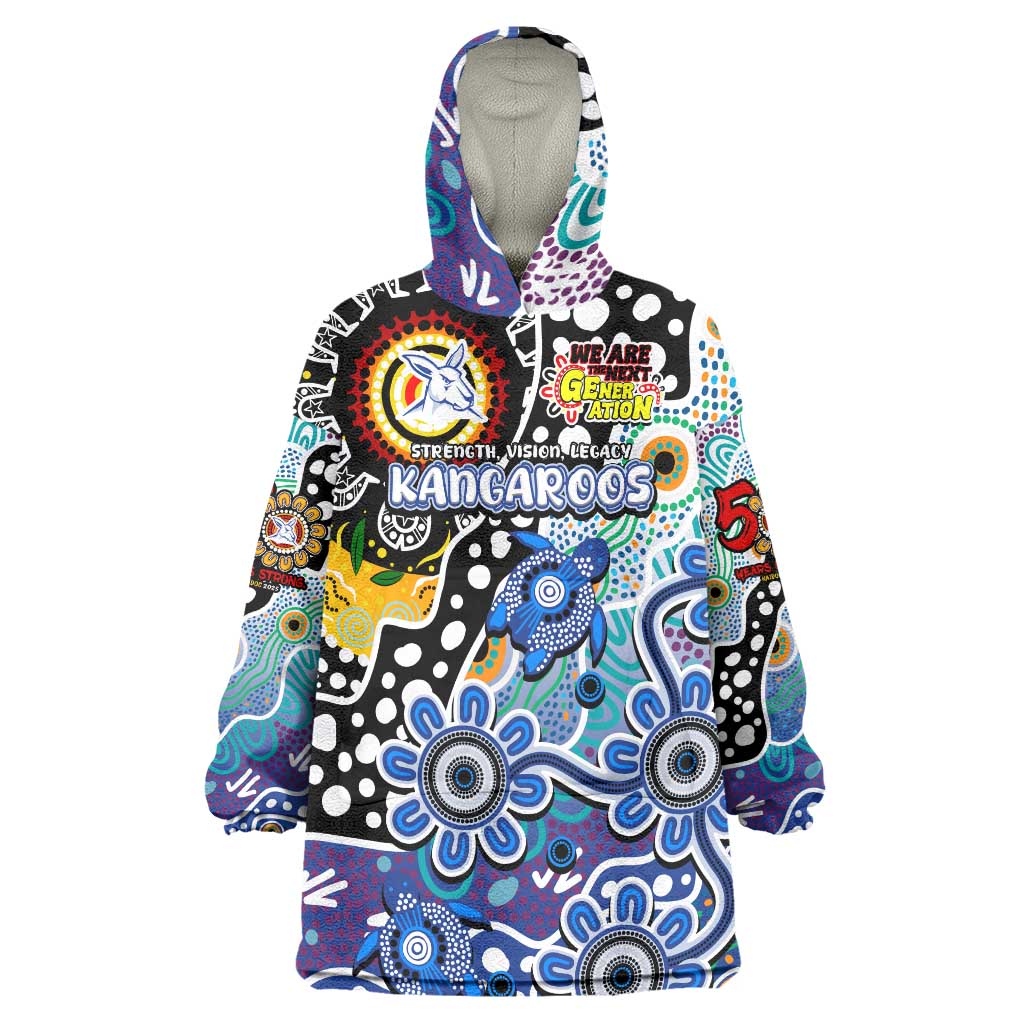 Personalised Kangaroos AFL Celebrating 50 Years of Naidoc Wearable Blanket Hoodie NAIDOC Week 2025 Aboriginal