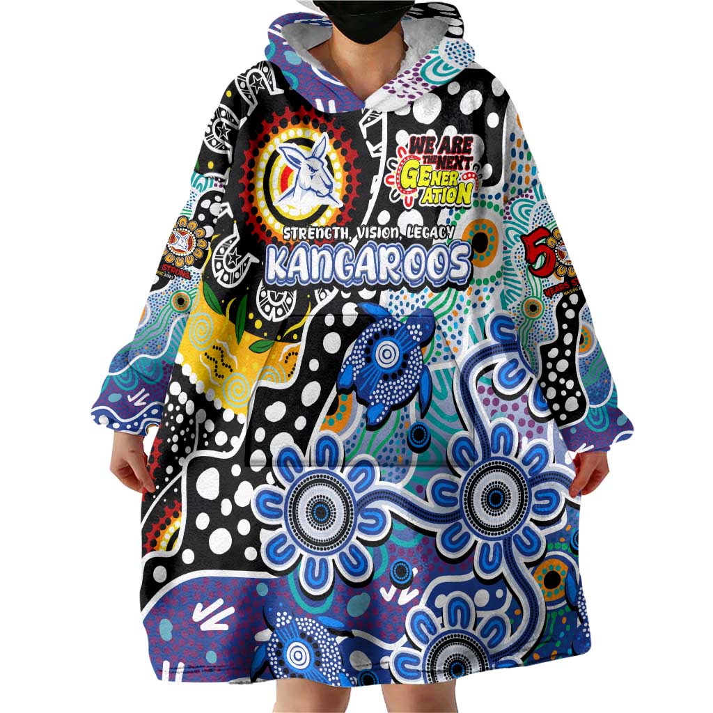 Personalised Kangaroos AFL Celebrating 50 Years of Naidoc Wearable Blanket Hoodie NAIDOC Week 2025 Aboriginal