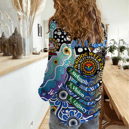 Personalised Kangaroos AFL Celebrating 50 Years of Naidoc Women Casual Shirt NAIDOC Week 2025 Aboriginal