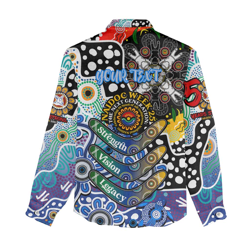 Personalised Kangaroos AFL Celebrating 50 Years of Naidoc Women Casual Shirt NAIDOC Week 2025 Aboriginal