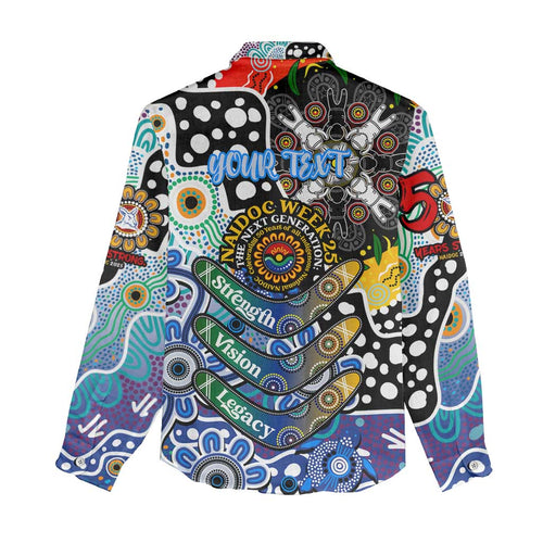 Personalised Kangaroos AFL Celebrating 50 Years of Naidoc Women Casual Shirt NAIDOC Week 2025 Aboriginal