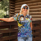 Personalised Kangaroos AFL Celebrating 50 Years of Naidoc Women Polo Shirt NAIDOC Week 2025 Aboriginal