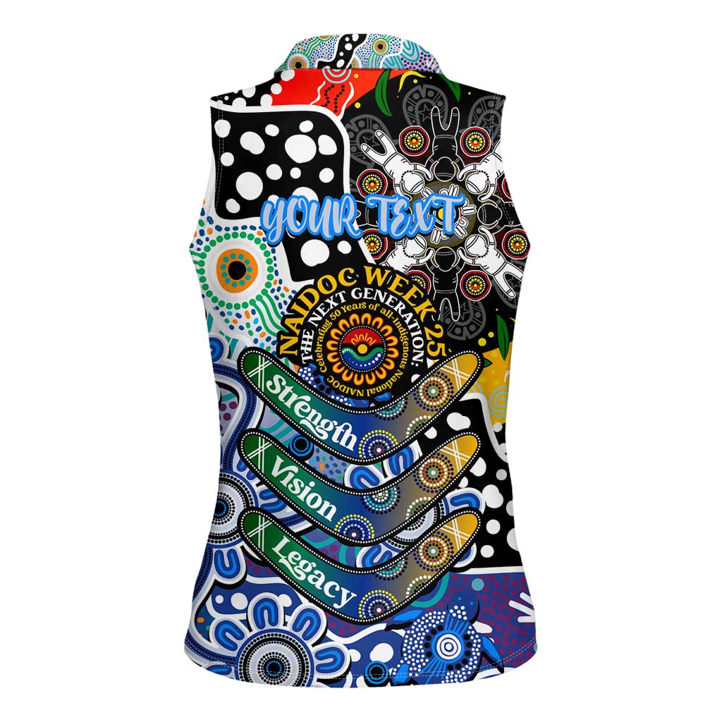 Personalised Kangaroos AFL Celebrating 50 Years of Naidoc Women Sleeveless Polo Shirt NAIDOC Week 2025 Aboriginal