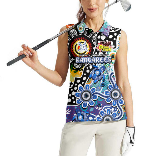 Personalised Kangaroos AFL Celebrating 50 Years of Naidoc Women Sleeveless Polo Shirt NAIDOC Week 2025 Aboriginal
