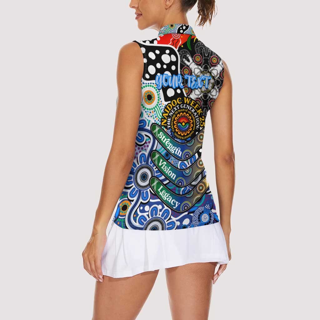 Personalised Kangaroos AFL Celebrating 50 Years of Naidoc Women Sleeveless Polo Shirt NAIDOC Week 2025 Aboriginal
