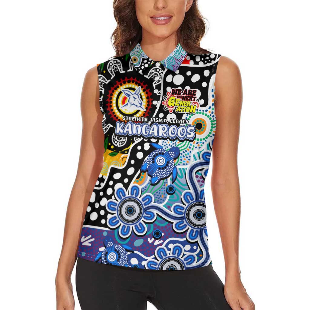 Personalised Kangaroos AFL Celebrating 50 Years of Naidoc Women Sleeveless Polo Shirt NAIDOC Week 2025 Aboriginal