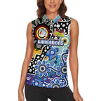Personalised Kangaroos AFL Celebrating 50 Years of Naidoc Women Sleeveless Polo Shirt NAIDOC Week 2025 Aboriginal