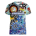 Personalised Kangaroos AFL Celebrating 50 Years of Naidoc Women V-Neck T-Shirt NAIDOC Week 2025 Aboriginal