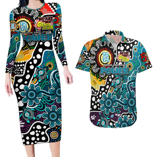 Personalised Power AFL Celebrating 50 Years of Naidoc Couples Matching Long Sleeve Bodycon Dress and Hawaiian Shirt NAIDOC Week 2025 Aboriginal