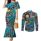 Personalised Power AFL Celebrating 50 Years of Naidoc Couples Matching Mermaid Dress and Long Sleeve Button Shirt NAIDOC Week 2025 Aboriginal