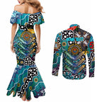 Personalised Power AFL Celebrating 50 Years of Naidoc Couples Matching Mermaid Dress and Long Sleeve Button Shirt NAIDOC Week 2025 Aboriginal