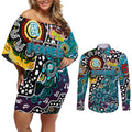 Personalised Power AFL Celebrating 50 Years of Naidoc Couples Matching Off Shoulder Short Dress and Long Sleeve Button Shirt NAIDOC Week 2025 Aboriginal