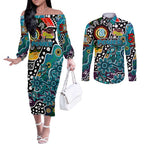 Personalised Power AFL Celebrating 50 Years of Naidoc Couples Matching Off The Shoulder Long Sleeve Dress and Long Sleeve Button Shirt NAIDOC Week 2025 Aboriginal