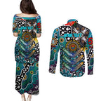 Personalised Power AFL Celebrating 50 Years of Naidoc Couples Matching Puletasi and Long Sleeve Button Shirt NAIDOC Week 2025 Aboriginal