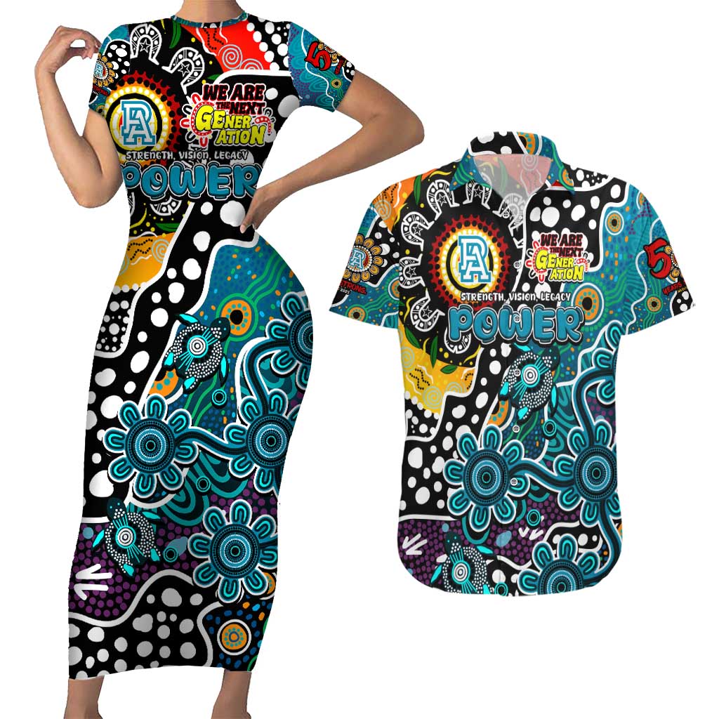 Personalised Power AFL Celebrating 50 Years of Naidoc Couples Matching Short Sleeve Bodycon Dress and Hawaiian Shirt NAIDOC Week 2025 Aboriginal