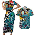 Personalised Power AFL Celebrating 50 Years of Naidoc Couples Matching Short Sleeve Bodycon Dress and Hawaiian Shirt NAIDOC Week 2025 Aboriginal