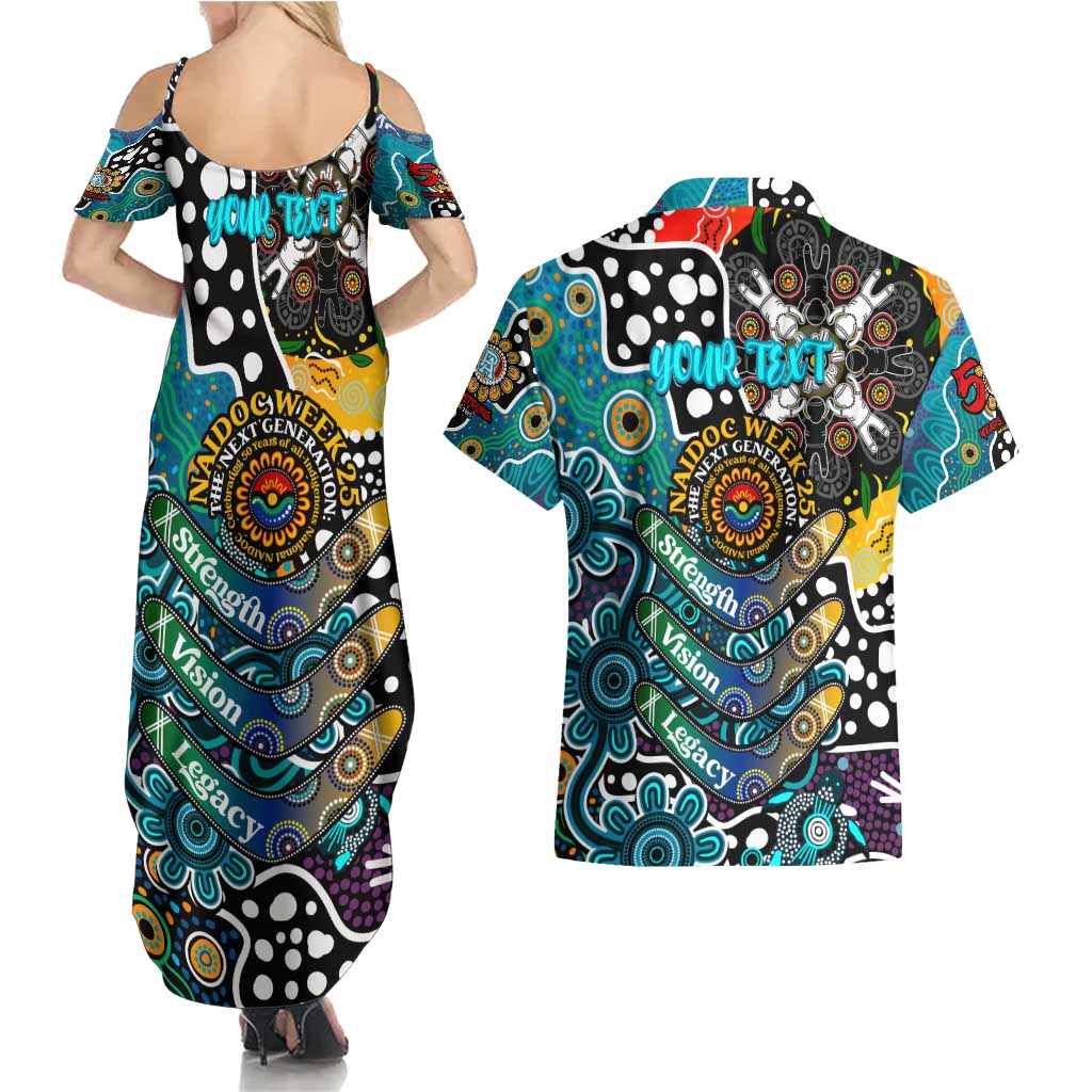 Personalised Power AFL Celebrating 50 Years of Naidoc Couples Matching Summer Maxi Dress and Hawaiian Shirt NAIDOC Week 2025 Aboriginal