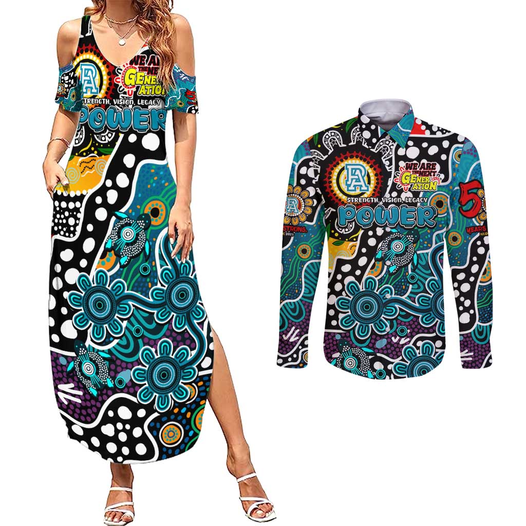 Personalised Power AFL Celebrating 50 Years of Naidoc Couples Matching Summer Maxi Dress and Long Sleeve Button Shirt NAIDOC Week 2025 Aboriginal
