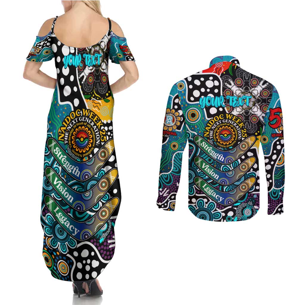 Personalised Power AFL Celebrating 50 Years of Naidoc Couples Matching Summer Maxi Dress and Long Sleeve Button Shirt NAIDOC Week 2025 Aboriginal
