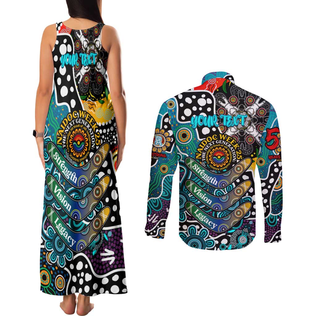 Personalised Power AFL Celebrating 50 Years of Naidoc Couples Matching Tank Maxi Dress and Long Sleeve Button Shirt NAIDOC Week 2025 Aboriginal