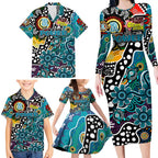 Personalised Power AFL Celebrating 50 Years of Naidoc Family Matching Long Sleeve Bodycon Dress and Hawaiian Shirt NAIDOC Week 2025 Aboriginal