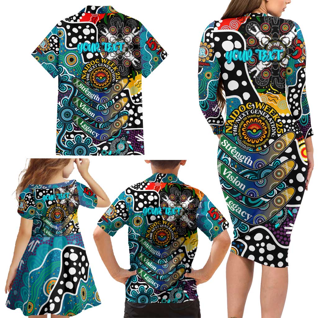 Personalised Power AFL Celebrating 50 Years of Naidoc Family Matching Long Sleeve Bodycon Dress and Hawaiian Shirt NAIDOC Week 2025 Aboriginal
