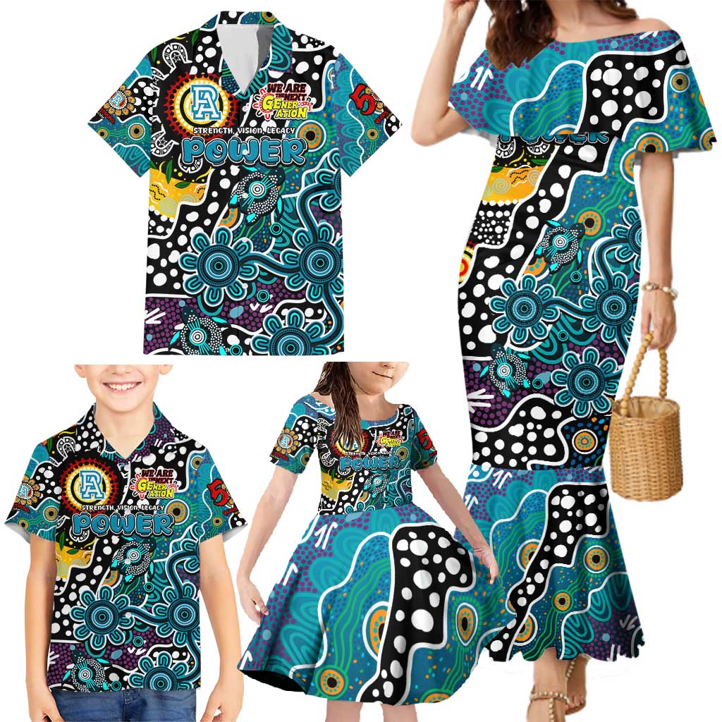 Personalised Power AFL Celebrating 50 Years of Naidoc Family Matching Mermaid Dress and Hawaiian Shirt NAIDOC Week 2025 Aboriginal