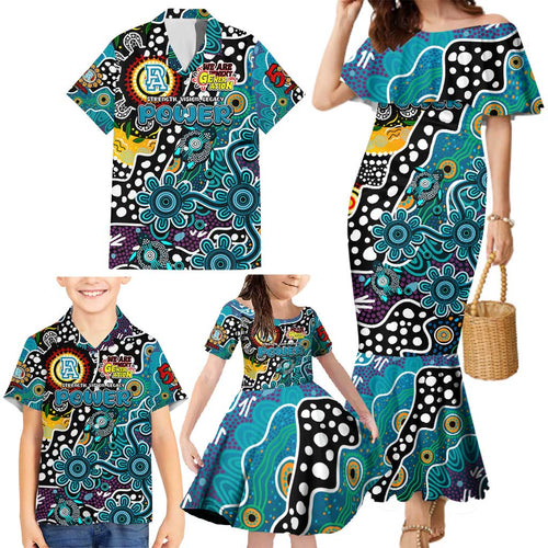 Personalised Power AFL Celebrating 50 Years of Naidoc Family Matching Mermaid Dress and Hawaiian Shirt NAIDOC Week 2025 Aboriginal