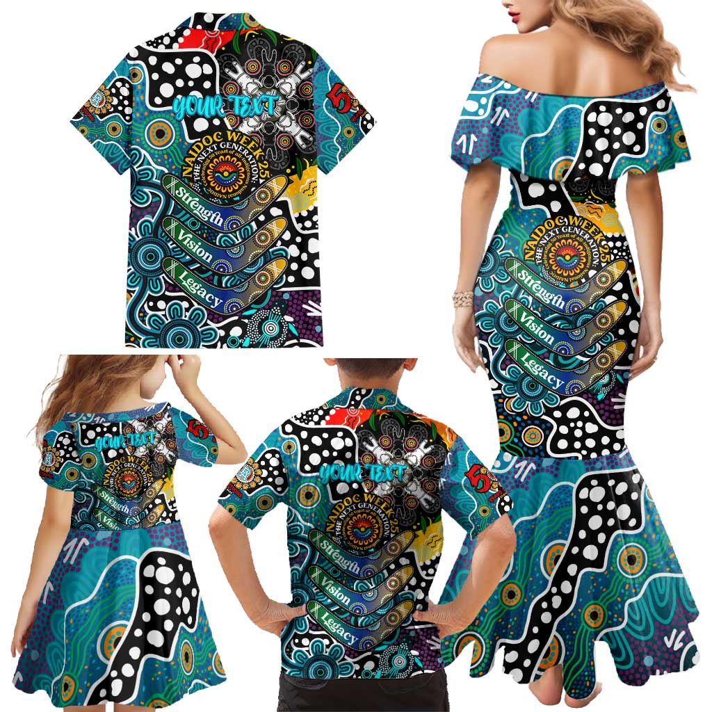 Personalised Power AFL Celebrating 50 Years of Naidoc Family Matching Mermaid Dress and Hawaiian Shirt NAIDOC Week 2025 Aboriginal