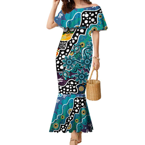 Personalised Power AFL Celebrating 50 Years of Naidoc Family Matching Mermaid Dress and Hawaiian Shirt NAIDOC Week 2025 Aboriginal