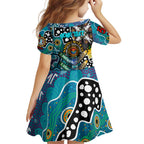 Personalised Power AFL Celebrating 50 Years of Naidoc Family Matching Off Shoulder Maxi Dress and Hawaiian Shirt NAIDOC Week 2025 Aboriginal