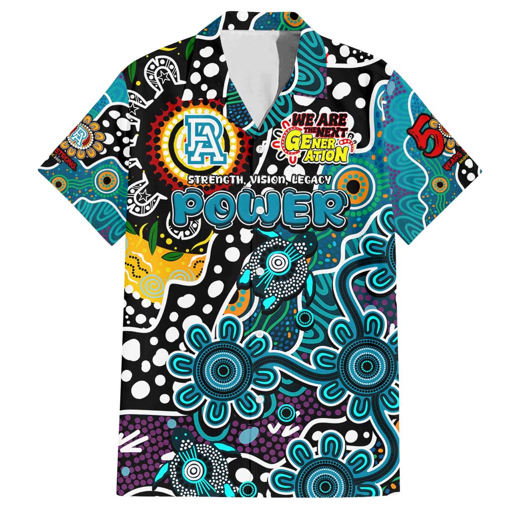Personalised Power AFL Celebrating 50 Years of Naidoc Family Matching Off Shoulder Maxi Dress and Hawaiian Shirt NAIDOC Week 2025 Aboriginal