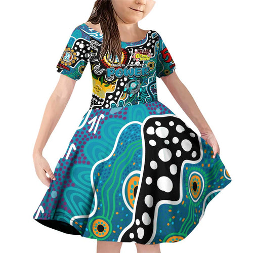 Personalised Power AFL Celebrating 50 Years of Naidoc Family Matching Off Shoulder Short Dress and Hawaiian Shirt NAIDOC Week 2025 Aboriginal