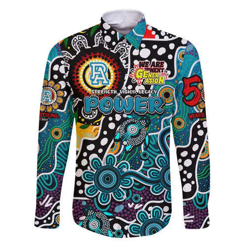 Personalised Power AFL Celebrating 50 Years of Naidoc Family Matching Off Shoulder Short Dress and Hawaiian Shirt NAIDOC Week 2025 Aboriginal