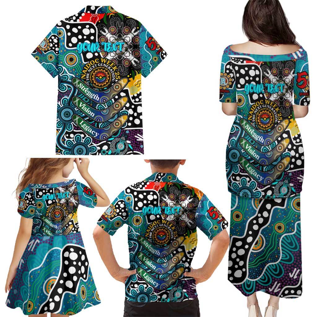 Personalised Power AFL Celebrating 50 Years of Naidoc Family Matching Puletasi and Hawaiian Shirt NAIDOC Week 2025 Aboriginal