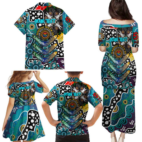 Personalised Power AFL Celebrating 50 Years of Naidoc Family Matching Puletasi and Hawaiian Shirt NAIDOC Week 2025 Aboriginal