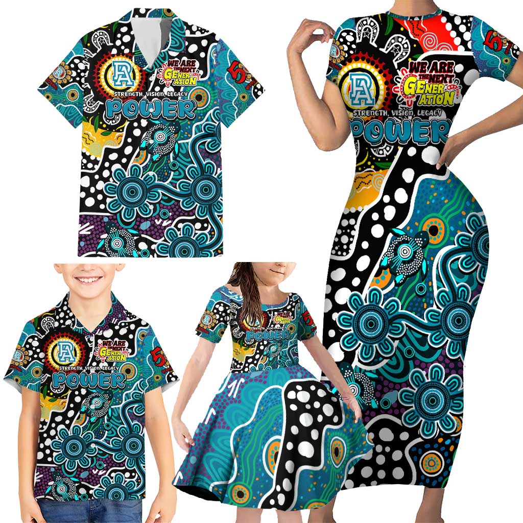 Personalised Power AFL Celebrating 50 Years of Naidoc Family Matching Short Sleeve Bodycon Dress and Hawaiian Shirt NAIDOC Week 2025 Aboriginal