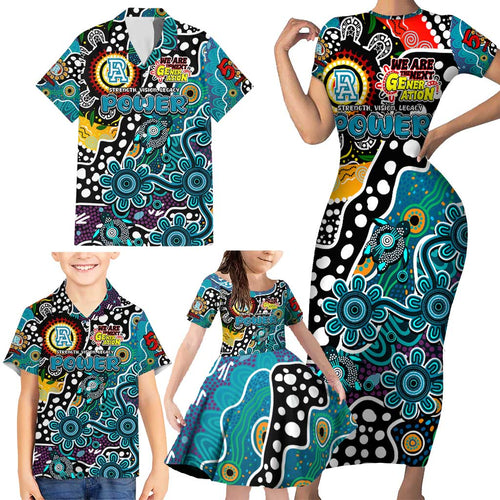 Personalised Power AFL Celebrating 50 Years of Naidoc Family Matching Short Sleeve Bodycon Dress and Hawaiian Shirt NAIDOC Week 2025 Aboriginal